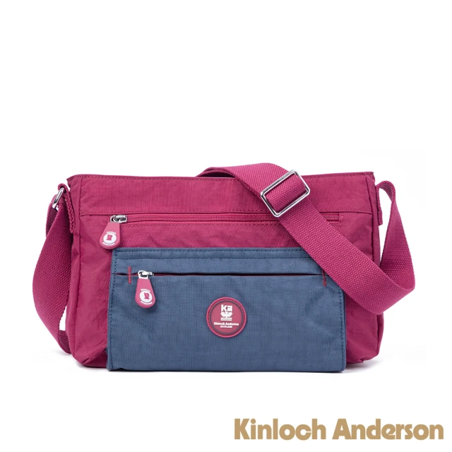 Kinloch Anderson【Kinloch Anderson】金安德森SMILE 拉鍊方形側背包(深桃紅色)