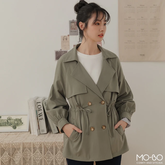 MO-BO【MO-BO】唯美的日常抽繩風衣外套(外套)