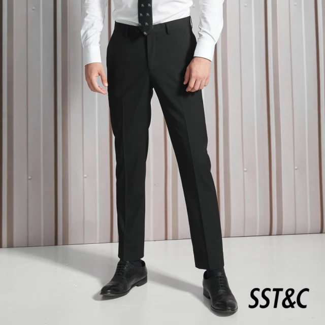 【SST&C】黑色素面修身西裝褲0212110006
