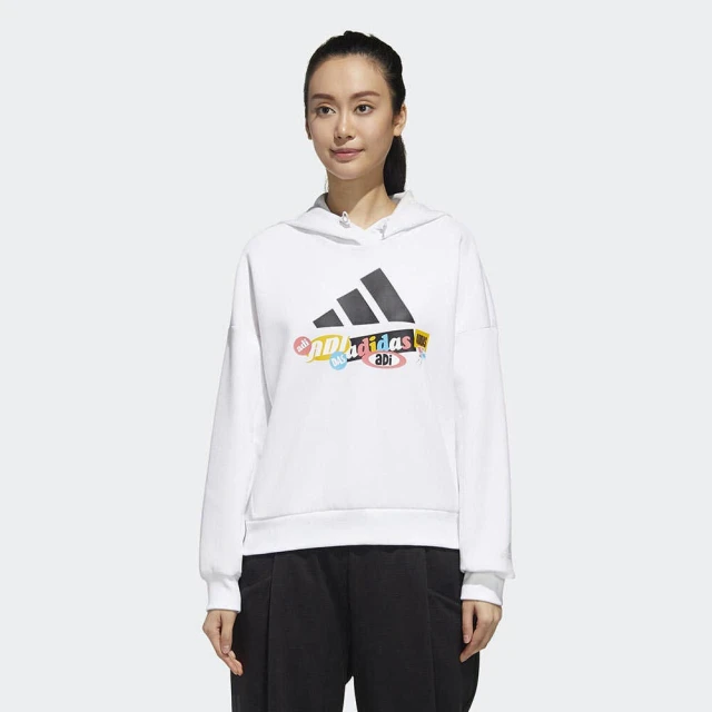 adidas 愛迪達【adidas 愛迪達】ADIDAS UR 女 連帽T恤 白(GK8669)