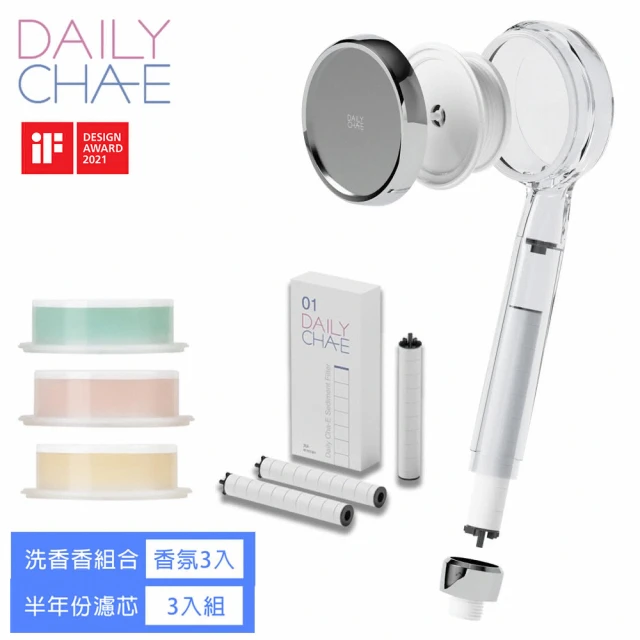 【韓國 DailyCha-E】潔淨濾菌蓮蓬頭+香氛維他命C膠囊三入組(香氛超值組 口味隨機)