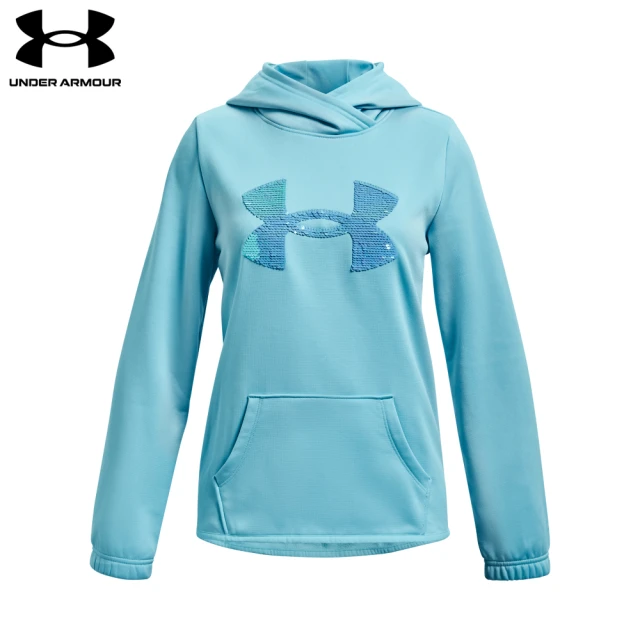 UNDER ARMOUR【UNDER ARMOUR】UA 女童 Armour Fleece 連帽長袖套頭衫_1366052-914(藍)