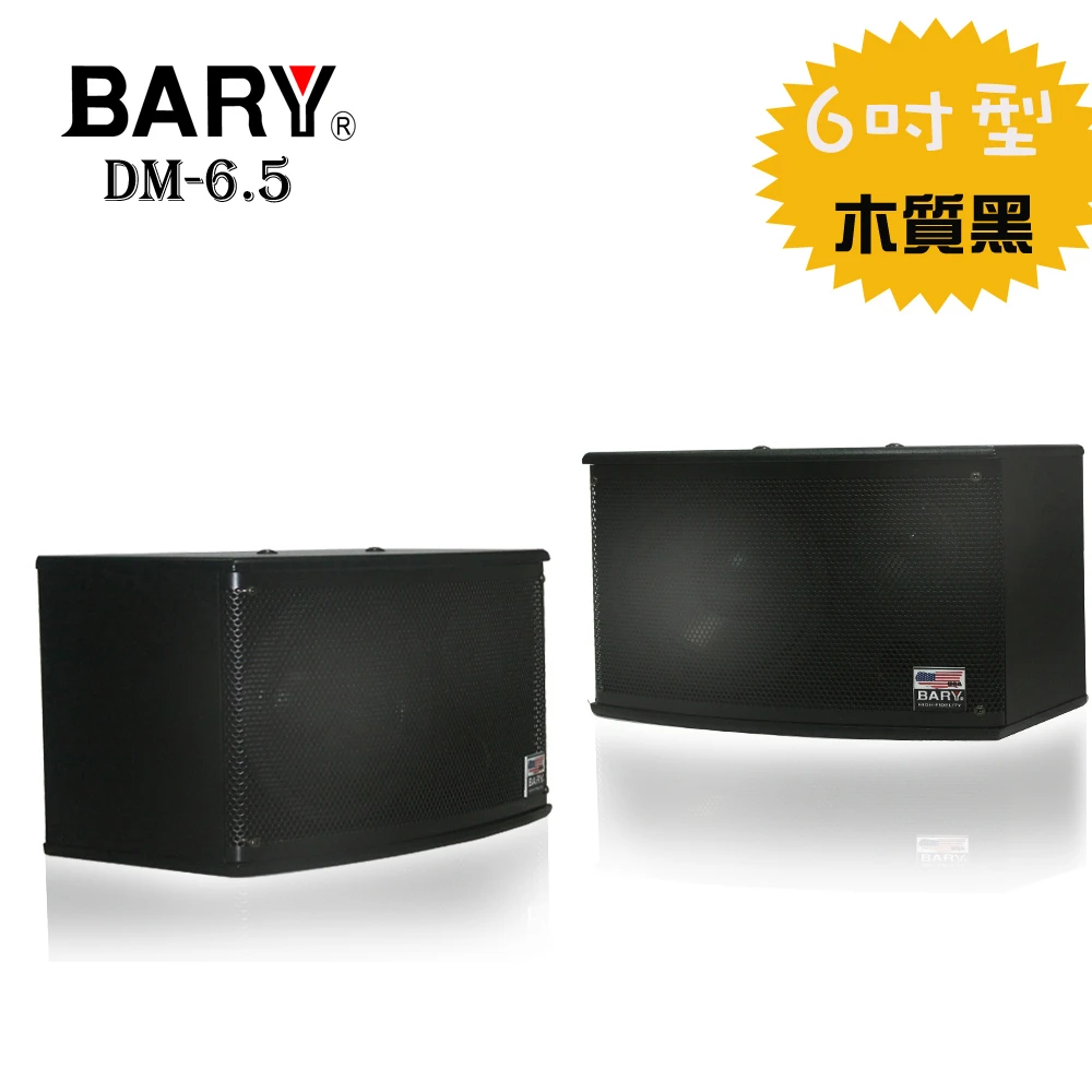 【BARY】壁掛懸吊 書架式 外場6吋家庭環繞喇叭(黑款 DM-6.5)