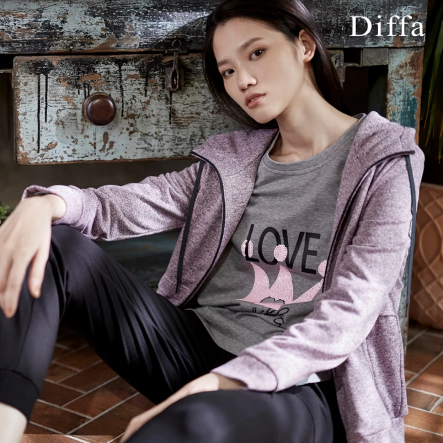 Diffa【Diffa】吸濕速乾保暖連帽外套-女