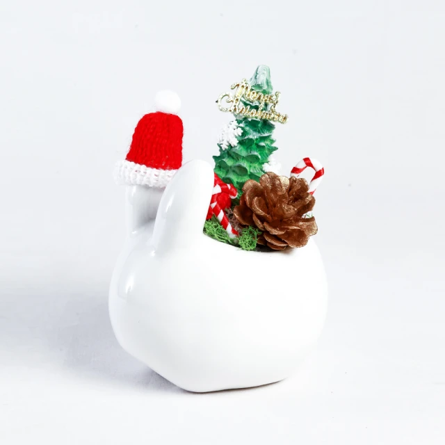 【MY DEAR STRAWBERRIES】X’mas Bunny聖誕兔兔永生盆花禮(花禮/花盆/永生花/擴香)