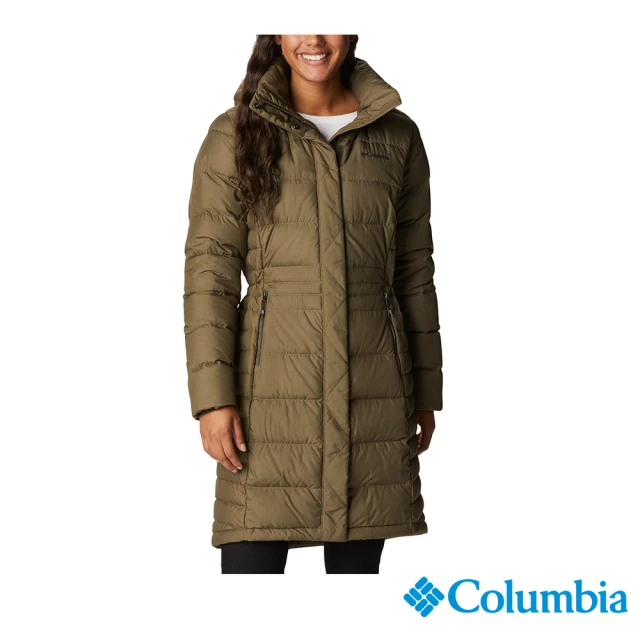 Columbia 哥倫比亞【Columbia 哥倫比亞】女款-金鋁點極暖600羽絨長版外套-橄欖綠(UWR51090OL / 金鋁點極暖 .羽絨)