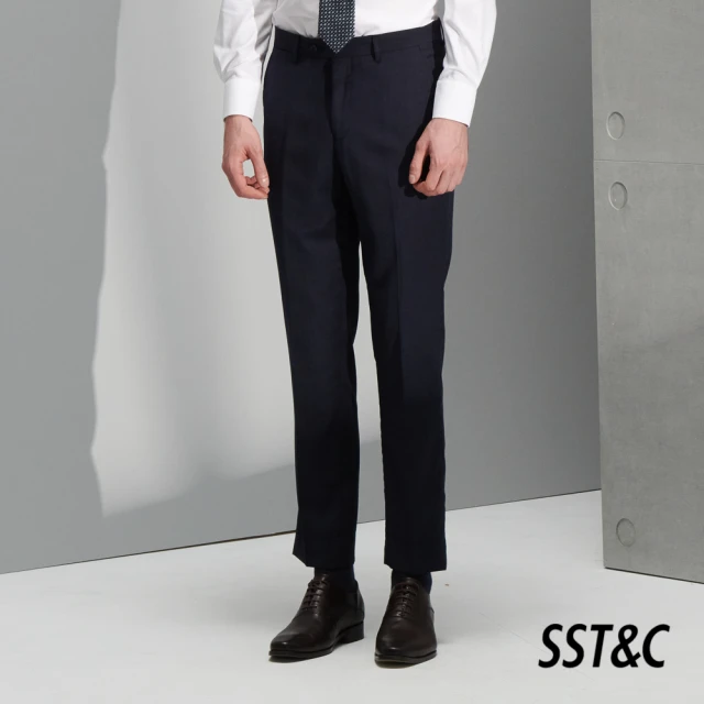 SST&C【SST&C】米蘭系列藏青修身西裝褲0212110002