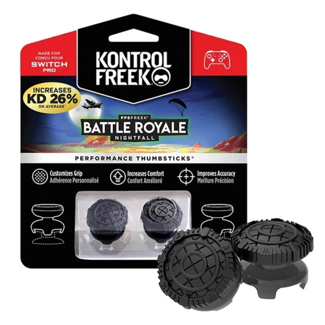 【KontrolFreek】副廠 NS Switch Pro 控制器類比蘑菇頭保護套 Battle Royale Nightfall(黑 BL-2345-NP)