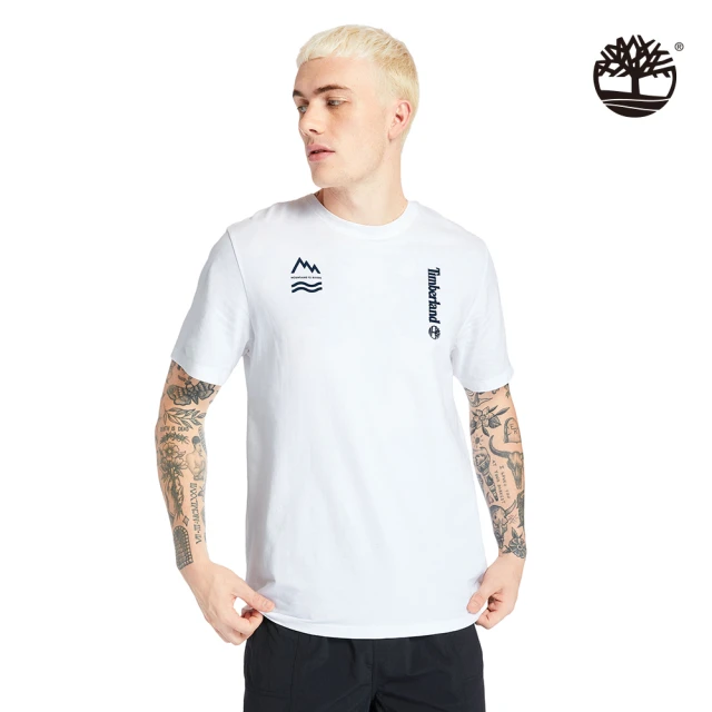 Timberland【Timberland】男款白色夏季ARCHIVE圖案短袖T恤(A2DVC100)