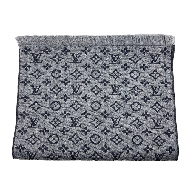 【Louis Vuitton 路易威登】Monogram Classic 羊毛長圍巾(M70932-灰)