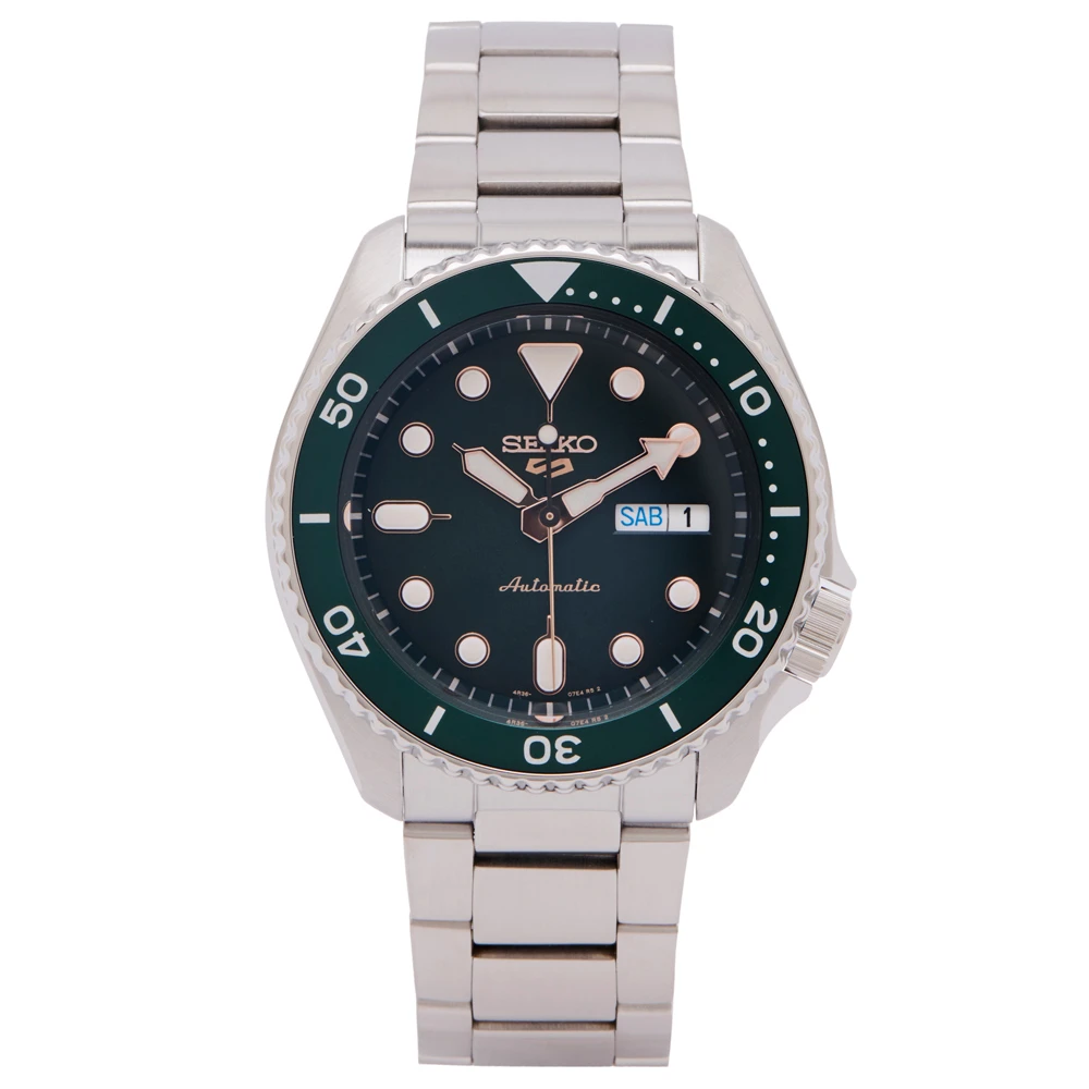 5號機械sport系列不鏽鋼錶帶款手錶-綠面X綠框/42mm(SRPD63K1)