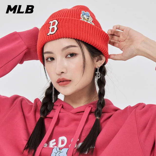 MLB【MLB】Disney聯名 唐老鴨針織毛帽 波士頓紅襪隊(3ABND0116-43RDL)