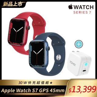 Apple 蘋果30W快充超值組★【Apple 蘋果】Watch Series 7 GPS版45mm(鋁金屬錶殼搭配運動型錶帶)
