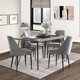 【FL 滿屋生活】FL 現代木質鐵件餐桌(實木餐桌/工業風餐桌/美式餐桌/現代風格)