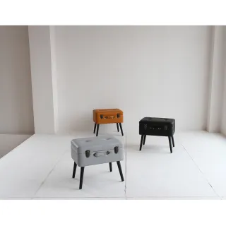 【日本 ICHIBA】ICHIBA 多功能造型收納皮革椅凳-黑色(收納/儲物箱/矮凳/矮椅/邊桌/穿鞋椅)