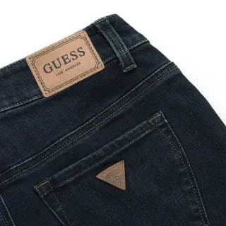 【GUESS】男裝-水洗刷色刷毛直筒牛仔褲-藍(KK4D9119DBL)