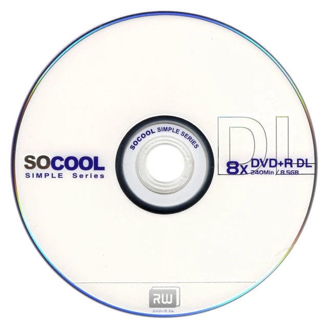 【SOCOOL】DVD+R 8X 8.5G DL 50片裝 D9 可燒錄空白光碟(國內第一大廠代工製造 A級品)