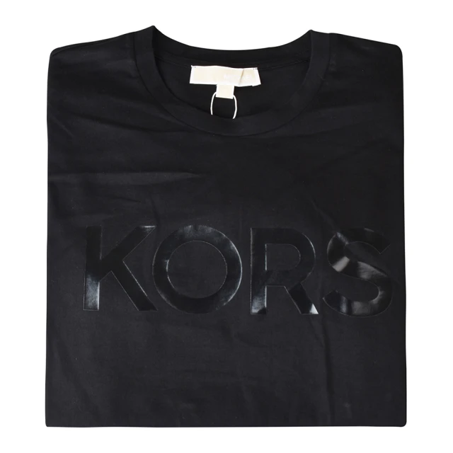 【Michael Kors】MICHAEL KORS黑字LOGO經典字母設計棉質短袖T-Shirt(黑)