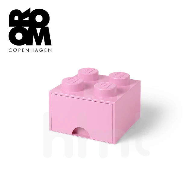 【LEGO 樂高】LEGO☆ Storage Brick 4樂高積木經典方塊四抽屜盒-粉紅色(樂高玩具收納盒)