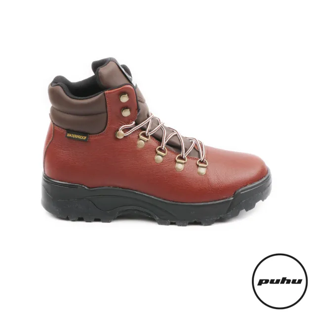 Puhu 彪琥 牛皮輕量動能防水登山靴 女款咖啡 100 Mit 防水透氣輕量 Momo購物網