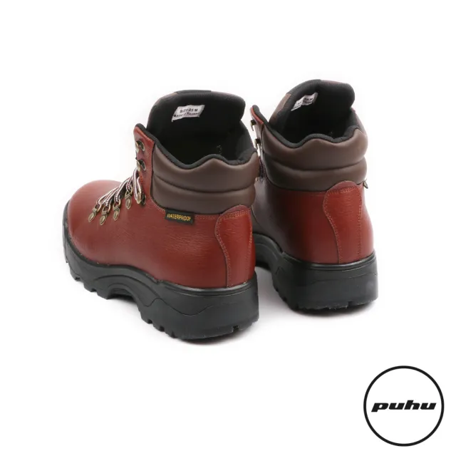 Puhu 彪琥 牛皮輕量動能防水登山靴 女款咖啡 100 Mit 防水透氣輕量 Momo購物網