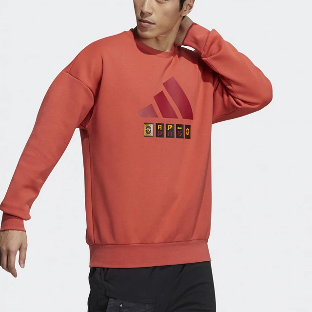 【adidas 愛迪達】圓領套頭衫 男 紅 ST STORY SWEAT(H39215)