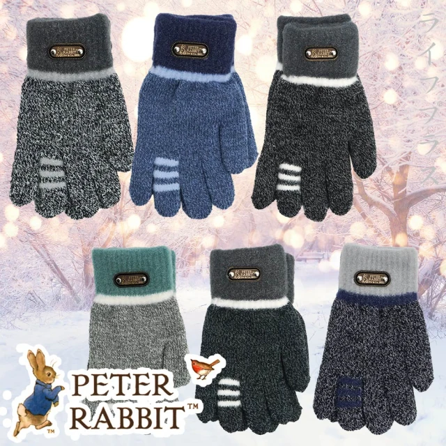 PETER RABBIT 比得兔【PETER RABBIT 比得兔】加大兒童毛口保暖針織手套-18cm-GL5621(4雙入)