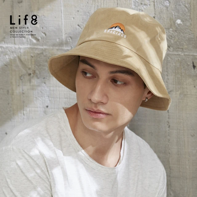 Life8【Life8】Casual 落日山脈 刺繡漁夫帽-卡其色(05476)