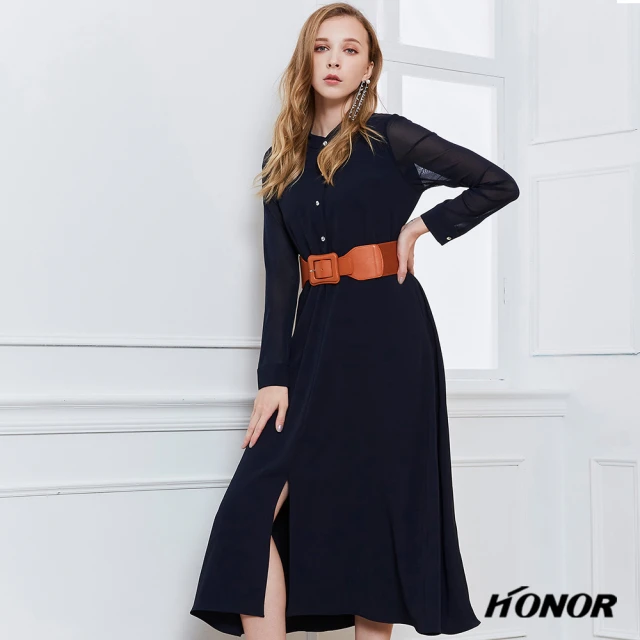 HONOR 山形屋【HONOR 山形屋】雪紡開岔洋裝