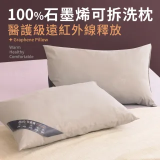 【LooCa】100%石墨烯遠紅外線可拆洗枕 保命枕 醒腦枕(2入)