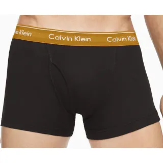 【Calvin Klein 凱文克萊】COTTON  短版四角男內褲 透氣棉質腰帶 藍/黃/綠 3件一組(ck 黑色 nb4002932)
