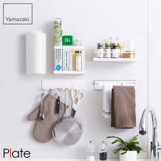 【YAMAZAKI】Plate磁吸式廚房紙巾架-白(廚房收納)
