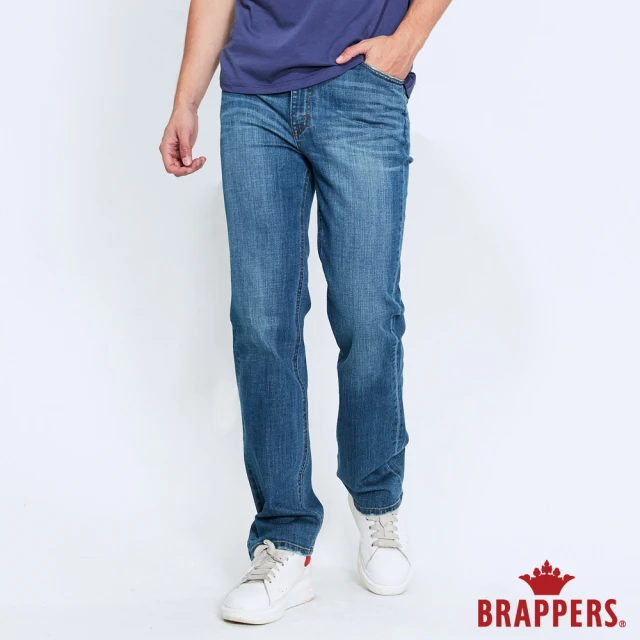 BRAPPERS【BRAPPERS】男款 高腰彈性直筒褲(淺藍)