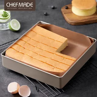 【美國Chefmade】11吋 方型捲邊 加高款不沾烤盤(CM014)