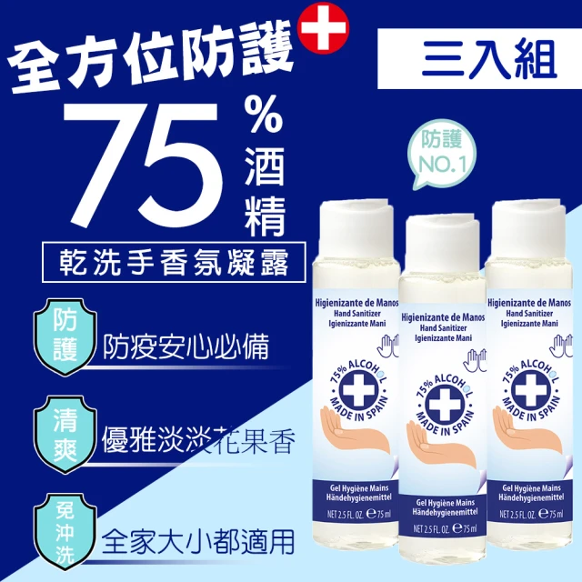 【AIR-VAL】75%酒精乾洗手香氛凝露 75ml(三入組)