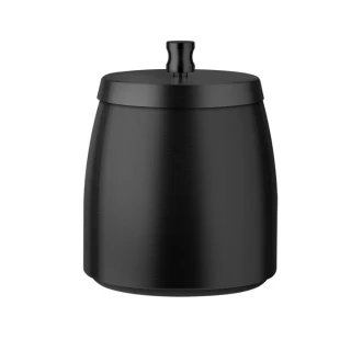【PUSH!】居家生活用品拉絲不銹鋼帶蓋煙灰缸防風防飛煙灰缸黑色(D244-1)