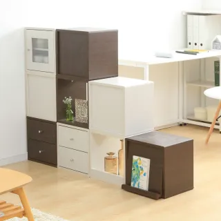 【IRIS】日本設計圓角附門組合收納櫃 QR-34D(書櫃 DIY 系統收納)