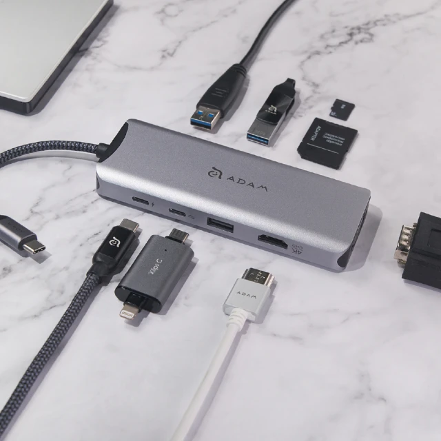 【ADAM 亞果元素】CASA HUB A09 USB-C 3.1 Gen2 九合一多功能高速集線器