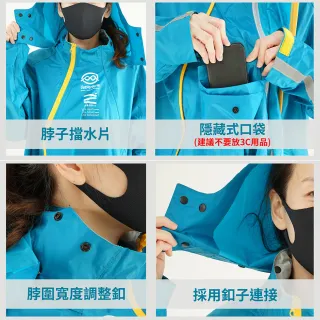 【OutPerform】去去雨水走Plus雙拉鍊背包連身式雨衣(斜開雙拉鍊+背包款)