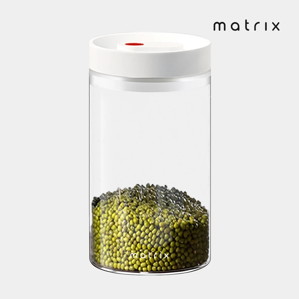 【Matrix】真空保鮮玻璃密封罐1200ml(咖啡豆密封 不含雙酚A 防潮儲存罐 手動抽真空)
