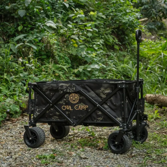 Owl Camp 暗黑迷彩手拉車 戶外手拉車 Momo購物網