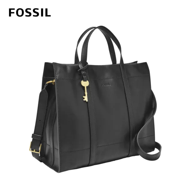 【FOSSIL】Carmen 真皮兩用手提包-黑色 ZB7938001