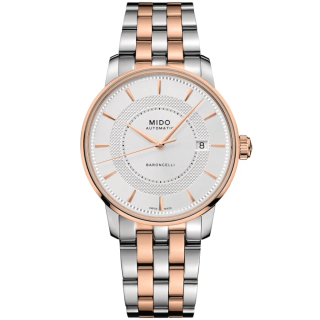 【MIDO 美度】BARONCELLI SIGNATURE 永恆系列 巴黎釘紋 鈦游絲 機械腕錶 / 39mm(M0374072203101)