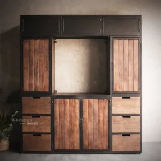 【Trohome 拓家設計家具】多層收納式實木餐櫃(此為訂製品 交期依尺寸另行確認/邊櫃/收納櫃)
