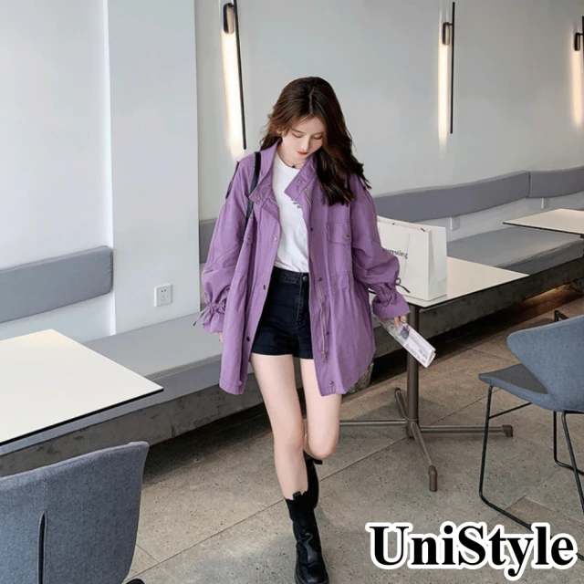 【UniStyle】2022新款韓系甜美時尚寬鬆長袖工裝風外套 女 ZM323-Q805(紫)