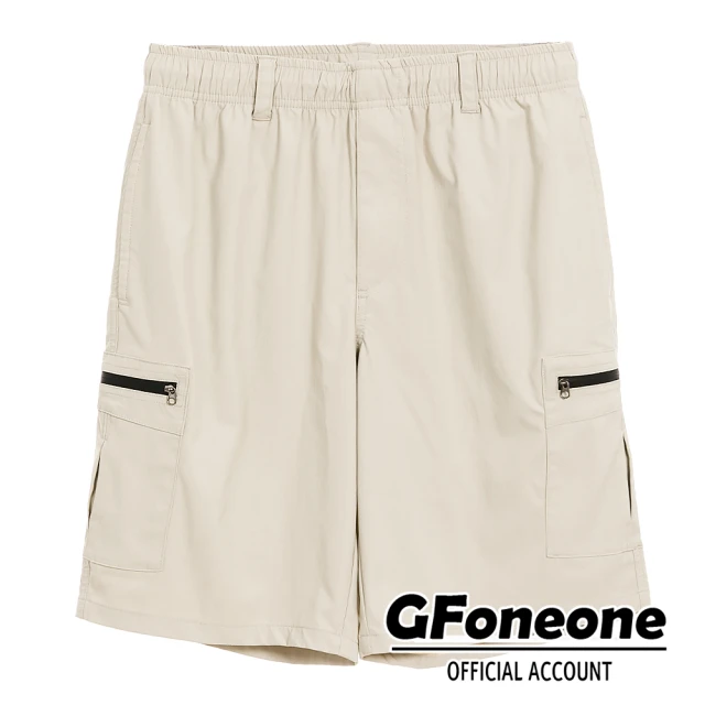 GFoneone【GFoneone】男防潑水OUTDOOR側袋功能褲-中卡其(男短褲)