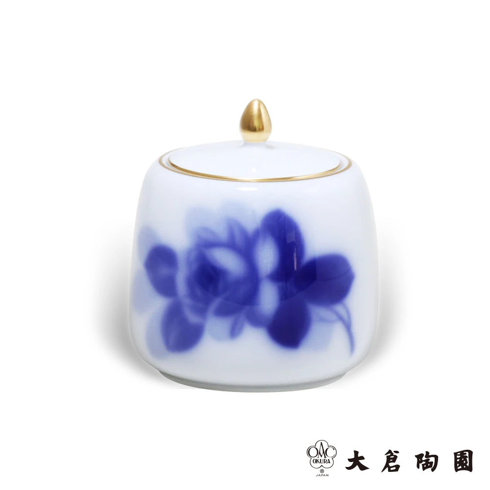 【OKURA 大倉陶園】藍玫瑰糖罐(獨家商品)