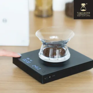 【TIMEMORE 泰摩】第三代黑鏡BASIC TW手沖咖啡LED觸控秤重計時電子秤-台灣限定版-白(可USB TYPE-C充電)