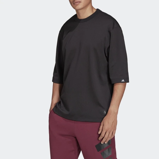 【adidas 愛迪達】上衣 男上衣 運動上衣 短袖上衣 T恤 黑 M Tee Loose(H42030)
