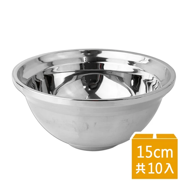 【A-OK】#304台式麵碗15cmx10入(泡麵碗 不鏽鋼碗 湯碗 麵碗 學生碗)